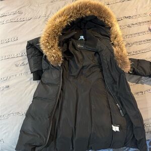 Great condition KAY down coat with natural fur Signature Mackage Collar